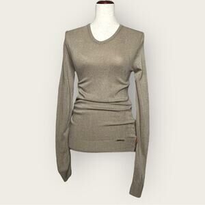 NWT | Black Orange | Long Sleeve Sweater | Tan | Large